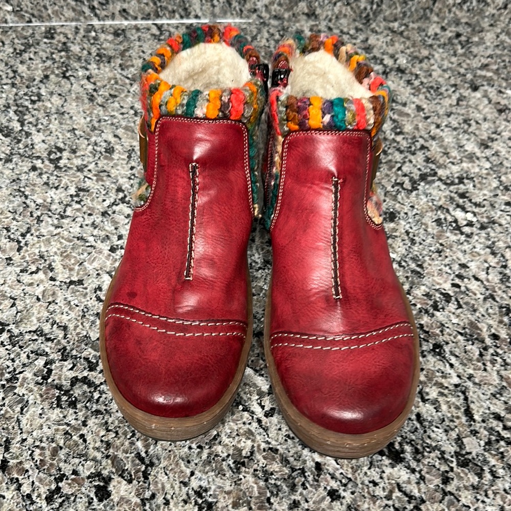 Rieker wine/multicolor shoe boots